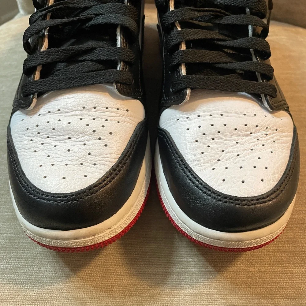 6.5 youth Nike Air Jordan’s White, Black, and Red Sneakers - Picture 6 of 7
